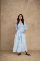 Été Bohème Femmes Longue Maxi Robe Casual Manches Complètes Taille Haute Plage Femme Coton Robes Solide Manches Longues Avec Poches