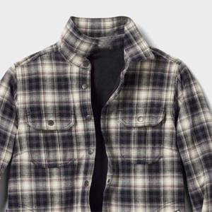 Chaqueta de franela a cuadros para hombre a la moda: elegante chaqueta de camisa a cuadros para otoño e invierno, ropa de abrigo abotonada cálida e informal - Product Image 5