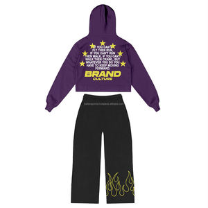 2025 nouveau survêtement personnalisé à manches longues en gros français éponge lettre impression survêtement 2 pièces survêtement ensemble femmes survêtements à vendre - Product Image 6