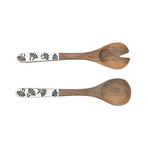 AK Cuillères et fourchettes en bois imprimées à la main en laiton multicolore Ensemble de 2 pour article de service de table - Product Image 2