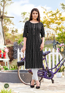 Nouvelle collection de kurtis décontractés en rayonne lourde brodée à la main, multicolores, séchage rapide, pour la mode indienne et pakistanaise. - Product Image 5