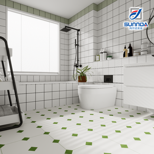 佛山中国优质光面防滑600x600mm地砖花艺设计卡贾利亚玻化砖装饰花饰 - Product Image 2