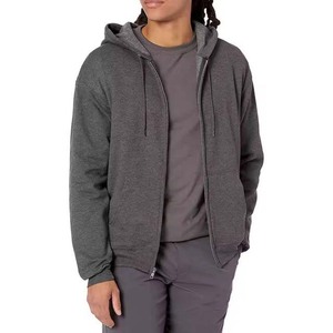 OEM personalizado en blanco de alta calidad estilo casual ropa de los hombres con cremallera completa básica sudaderas con capucha de los hombres sudaderas de algodón polar transpirable - Product Image 5