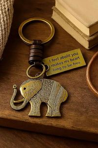 AK Messing Elefant Messing Schlüssel anhänger mit Etikett in polnischem Finish Einzigartiges Design für Tisch dekoration/dekorative Akzente - Product Image 6
