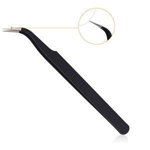 Pinzas para pestañas de 10mm de Punta Lisa antimagnética de acero inoxidable de alta precisión Premium profesional logotipo personalizado pestañas de salón - Product Image 2