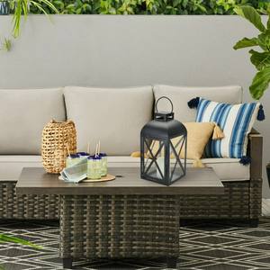 Elegant Design <b>Black</b> Metal Indoor/Outdoor Decorative Pillar <b>Candle</b> Holder <b>Lantern</b> Sturdy Construction Versatile Home Decor - Product Image 3