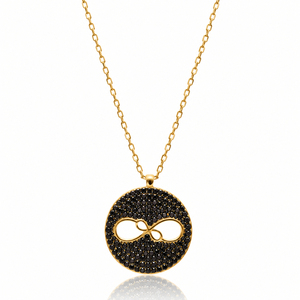 Collier de conception d'infini de zircon noir en gros bijoux en argent sterling 925 faits à la main - Product Image 4