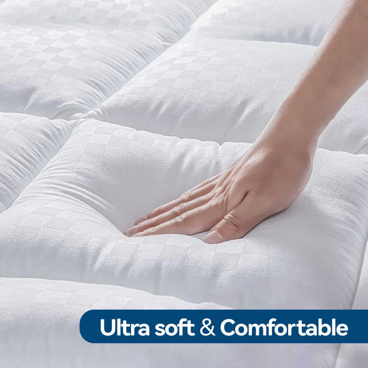 Customized Wholesale Queen Size Microfiber Mattress Cover Quilted Fitted With Deep Pocket Patch Style Mattress protacter