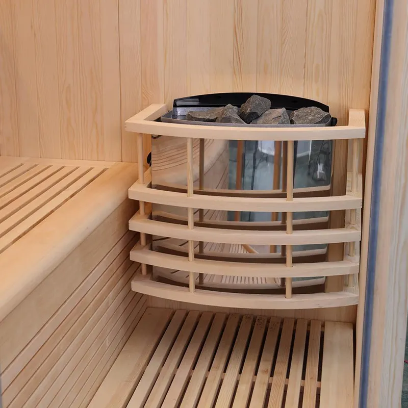 Hydrorelax geleneksel katı ahşap açık ahşap lüks buhar Sauna ile cam kapi eşleştirilmiş olabilir