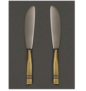 Couteau en métal en laiton AK en argent et or fini ensemble de 2 ensembles de couteaux en aluminium attrayants pour accessoires de cuisine - Product Image 1
