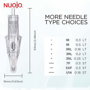 Nuojo OEM - Cartuchos <span class=keywords><strong>de</strong></span> Agujas para Tatuaje Desechables Transparentes <span class=keywords><strong>de</strong></span> Acero Inoxidable, Agujas Profesionales para PMU, Personalizables <span class=keywords><strong>de</strong></span> Fábrica, Delineador Permanente - Product Image 2