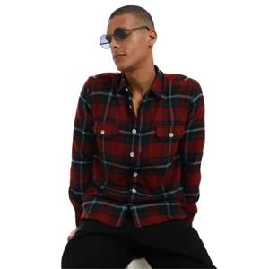 Chemise à carreaux en coton brossé vert olive Tissu doux Manches longues Chemise à carreaux décontractée pour un usage quotidien et un confort - Product Image 2