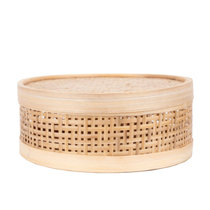 Scatola di immagazzinaggio rotonda in tessuto di bambù con coperchio fatto a mano scatola di bambù eco-friendly naturale decorazione per la tavola della casa all'ingrosso dal Vietnam - Product Image 4