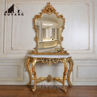 QUYANG Moulage De Métal Antique Taille Personnalisée De Luxe Meubles De Salon En Laiton Plaqué Or Table Française