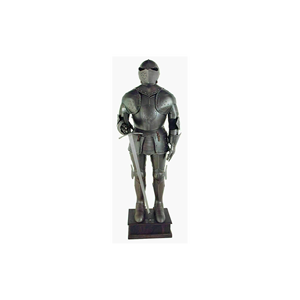 Traje de caballero negro de acero ARMOR cuerpo de tamaño completo envejecido - Product Image 2