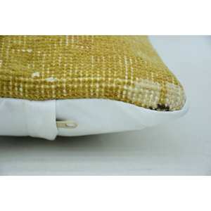 <b>Gold</b> Mosaic Vintage Pattern <b>Wool</b> Pillow 8x16 Inch Paisley Paneled Grape Kantha Patchwork Woven Technique - Product Image 4