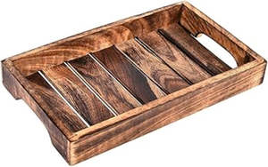 Plateau de service de forme plate en bois d'aspect naturel fait à la main Fournitures décoratives pour restaurants et hôtels - Product Image 4