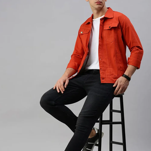 Veste en jean grande taille printemps extérieur manteau délavé hommes vestes en jean noir - Product Image 4