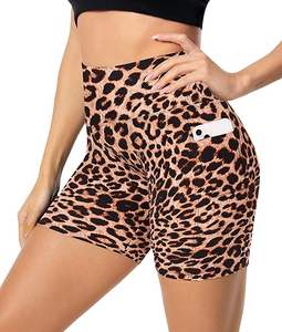 Bolsillos laterales Active Gym Poliéster Elástico Yoga Pantalones cortos de compresión Cintura elástica Transpirable Secado rápido Cintura en forma de V Personalizado - Product Image 3