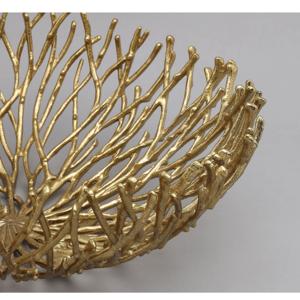 Tazón de frutas redondo dorado ecológico pulido moderno, plato de mesa decorativo para fiestas y bodas, cuencos de almacenamiento minimalistas - Product Image 4