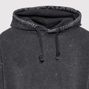 Sudadera con Capucha Unisex de Felpa Lavada al Ácido, Estilo Oversize, Vintage, Streetwear, Retro, Grunge, Ecológica, Poliéster/Algodón, Venta al Por Mayor - Product Image 5