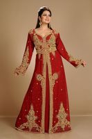 Robe de mariée musulmane traditionnelle légère faite à la main en gros AWAIS HOUSE, taille plus, kaftan en georgette, abaya perlée et pailletée