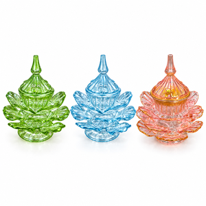 Brûleur d'encens en verre égyptien de luxe avec bordure dorée, motif floral, parfum d'ambiance pour la maison - Product Image 6