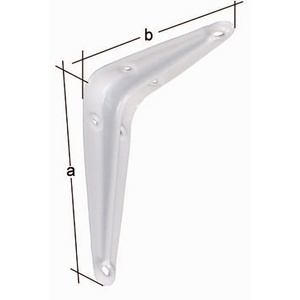 Steel <b>Bracket</b> <b>White</b> Lacquered 150 mm Length 200 mm Height 62 kg Load Capacity GAH Pack of 20 - Product Image 1