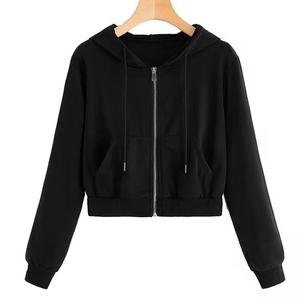 เสื้อกันหนาวแขนยาวคอตตอนสำหรับผู้หญิงเสื้อครอปเสื้อครอปเสื้อครอปเสื้อสเวตเตอร์แขนยาวสำหรับใส่ไปยิมกำหนดโลโก้ได้เอง - Product Image 1