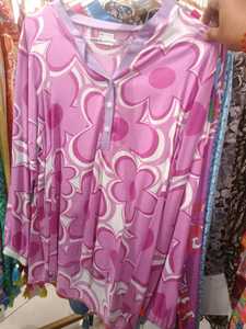 Bleu marine tunique ancre rose coeur Vintage imprimé léopard à manches longues bouton-cou Blouse décontracté été maillots de bain fête Occasion 2025 - Product Image 5