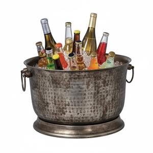 Seau à glace en métal de qualité supérieure avec poignée, finition en laiton antique, seau à glace pour champagne pour les fêtes, les bars et les refroidisseurs à vin - Product Image 4