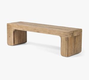 Mobilier de lit minimaliste moderne Banc en teck, acajou et bois de Suar de couleur naturelle pour chambre à coucher, hôtel et villa 220828 - Product Image 5