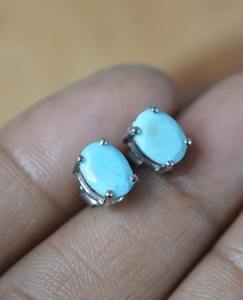 Boucles d'oreilles classiques faites à la main 925 bijoux en argent massif pour femmes 925 argent Sterling Turquoise pierres précieuses Style Boho boucles d'oreilles - Product Image 1