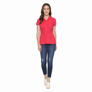 Hot Sale Polo Shirts For Lady Half Sleeves <b>Red</b> Color Turn Down Collar Sports Active Wear Polo Shirts For Women's - Product Image 4