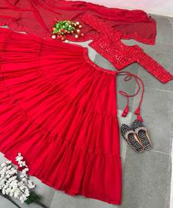 Ropa de novia más hermosa de tendencia lehenga choli con bordado dupatta Georgette precio al por mayor Ropa Étnica - Product Image 4