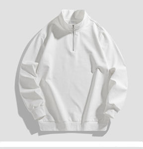 Logotipo personalizado Hombres Streetwear Algodón Media cremallera Sudadera con capucha de cuello alto Sudadera para hombre de manga larga Polo Media cremallera Sudaderas CON CAPUCHA DE TRABAJO - Product Image 2