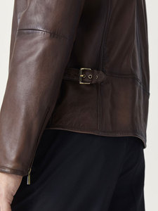 Chaqueta de cuero de carreras ajustada de talla grande para hombre estilo de invierno con mangas acolchadas bolsillos dobles con cremallera frontal característica impermeable - Product Image 3