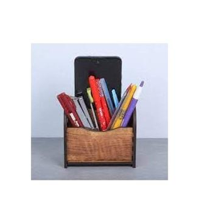 CLASSIC Polygon Bamboo Desktop <b>Storage</b> Desk Drawer Natural Wooden Box Pen Holder Multifunction <b>Tabletop</b> Desk Organizer Carton - Product Image 3