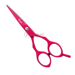 Tijera de peluquero profesional, cuchillas rectas de acero inoxidable, punta afilada de calidad súper fina, mango medio para diestros personalizable - Product Image 4