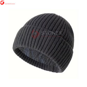Bonnes affaires : Bonnets pour hommes avec logo personnalisé, couleur unie, chauds, tricotés, pour le sport, la plage et les voyages - Product Image 1
