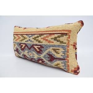 หมอนขนสัตว์ลวดลายเรขาคณิต12X24นิ้วสีเหลืองแบบดั้งเดิมสไตล์วินเทจหรูหราทอสำหรับโซฟานั่งเล่นเพื่อเน้นคริสต์มาส - Product Image 4