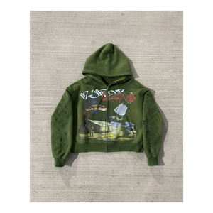 Manufacturers Custom Acid Wash Double Layer Reversible <b>Zip</b> <b>up</b> Plaid Cropped Boxy Double-sided Wear Hoodie Zipper Jacket for <b>Men</b> - Product Image 1