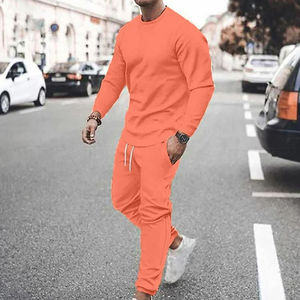 Couleur unie pull décontracté sport manches longues survêtement chaud ensemble pour adultes col rond hiver grande taille à la mode - Product Image 5