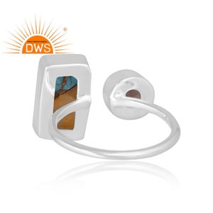 Nouveau design élégant 925 argent Sterling Mohave cuivre Turquoise & Smoky bague en pierres précieuses fabricant de bijoux personnalisé - Product Image 2