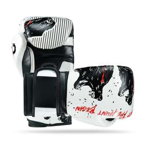 Gants de boxe personnalisés de haute qualité 8oz 16oz en cuir de vachette à lacets pour l'entraînement professionnel Gants d'arts martiaux - Product Image 4