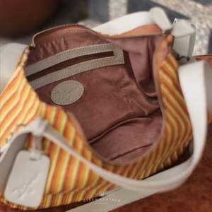 Best Product Handcrafted Indonesian <b>Woven</b> Striped Shoulder <b>Bag</b> Genuine <b>Leather</b> Accents Featuring Two - Product Image 4