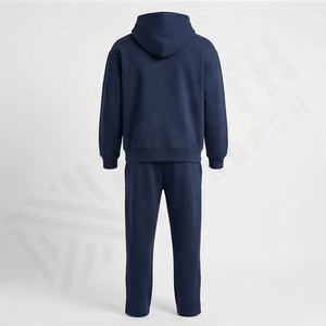 Men 2-Piece Acid Wash Jogger Set Long Sleeve <b>Distressed</b> Hoodie Oversized Fleece Tracksuit Pullover Style Gym Running Wear - Product Image 2