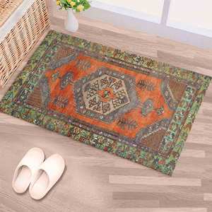 Tapis imprimé - Design turc orange vibrant pour bureau et salle à manger, avec tapis à poils doux - Product Image 5