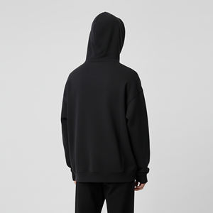 Sudadera con Capucha de Fabricantes de Ropa Urbana, Logotipo Personalizado, Negra, 300 GSM, Forrada, Holgada, Cuadrada, Corta, 100% Algodón - Product Image 6