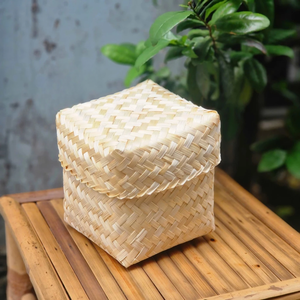 Handmade Cube BAMBOO <b>BASKETS</b> Rustic Style for Gift Packaging Ideal for Elegant & Sustainable Wedding Gift Sets - Product Image 5